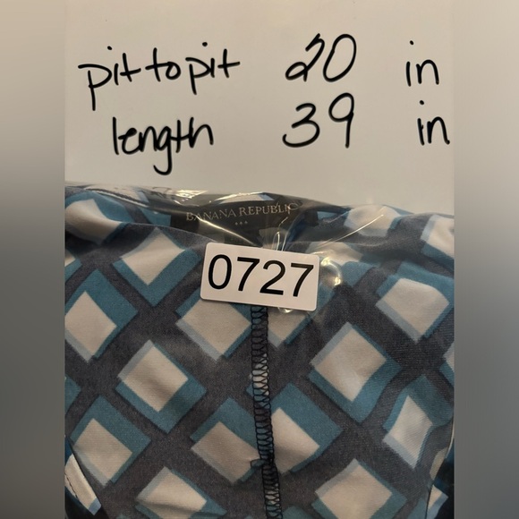 BANANA REPUBLIC Blue Plaid Sheath Belted Career Dress Ruffled Sleeves M 0727 - Picture 8 of 8